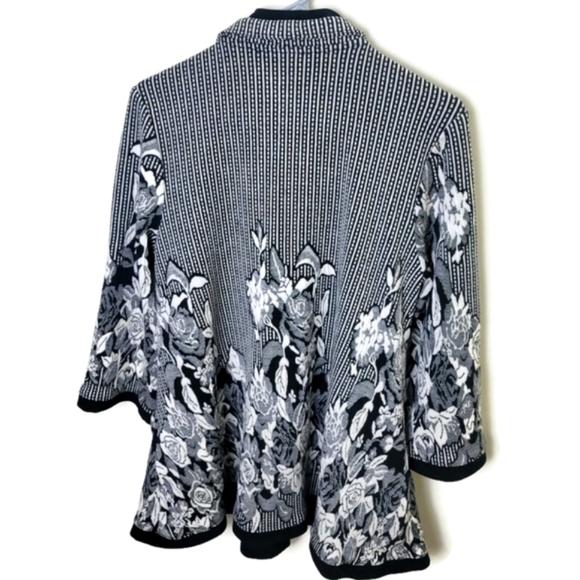 Joseph Ribkoff Black/Off-White Floral Jacquard Jacket Size 10 - Picture 5 of 10